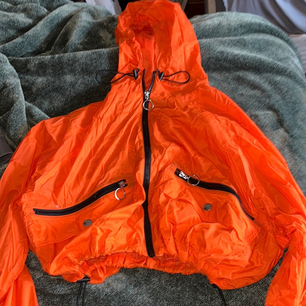 orange cropped jacket
